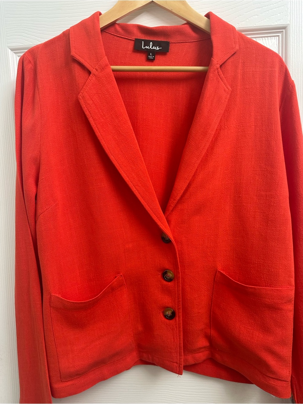 NWT Lulu's Red Women's Tailored Blazer Jacket-Trending!